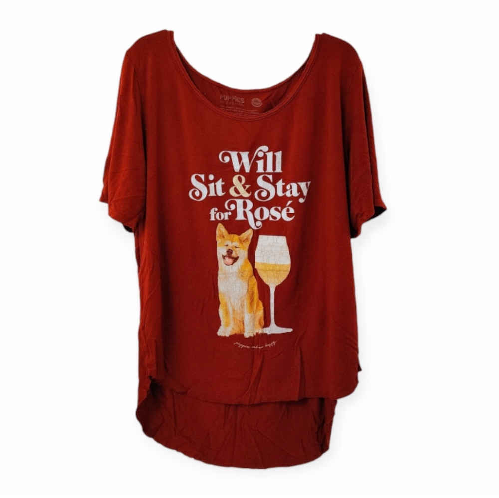 *5 for $20* Puppies Make Me Happy scoop neck tee